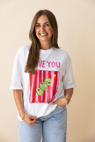 Olive Tee - Wit
