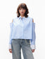 Open Shoulder Blouse - Blauw