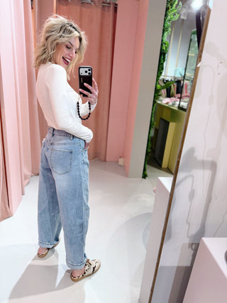 Pauline Barrel Jeans - Blauw