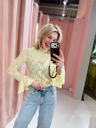 Pip Lace Top - Geel