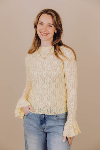 Pip Lace Top - Geel