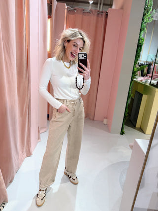 Pluck Barrel Jeans - Taupe