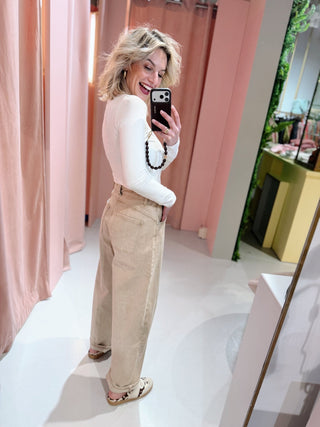 Pluck Barrel Jeans - Taupe