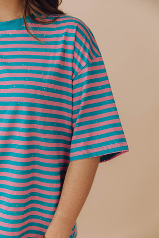 Strass Tee - Zeegroen