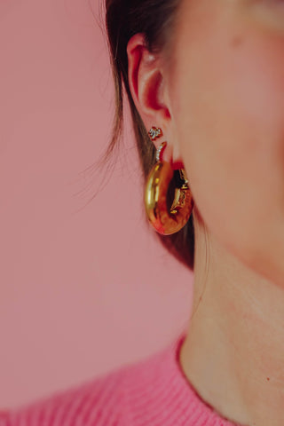 Structured Hoop Earrings - Goud