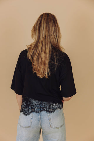 Lace Tee - Zwart