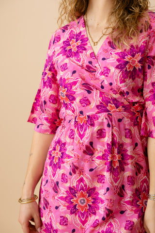 Iggy Flower Dress - Roze