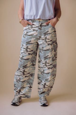 Helen Cargo Jeans - Blue Camouflage