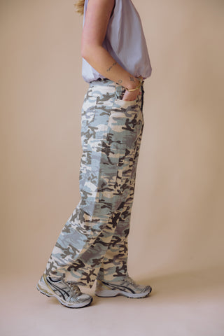 Helen Cargo Jeans - Blue Camouflage