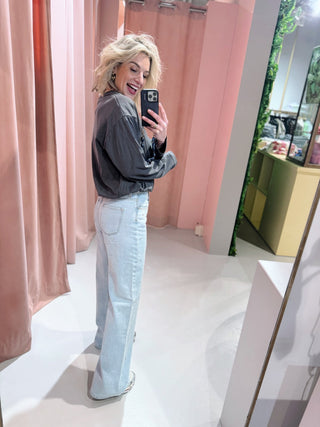 Sunny Stud Jeans - Light Blue Stone