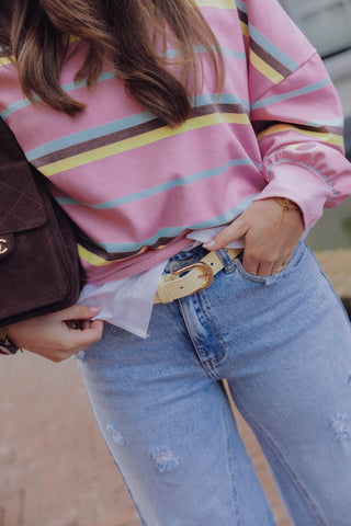 Ripped Wide Leg Jeans - Blauw