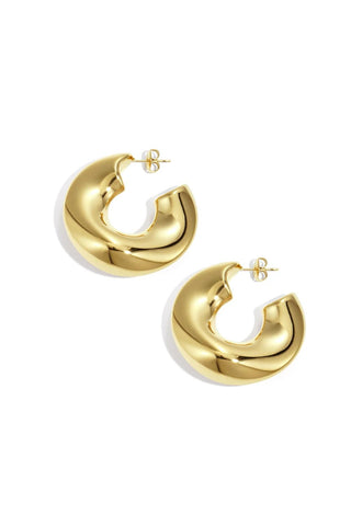Swirly Hoop Earrings - Goud