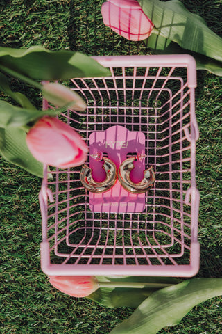 Swirly Hoop Earrings - Goud