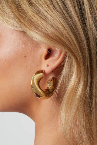 Swirly Hoop Earrings - Goud