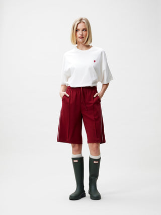Tracksuit Bermuda with Piping - Rhubarb