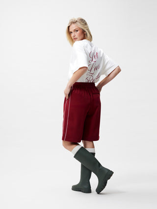 Tracksuit Bermuda with Piping - Rhubarb