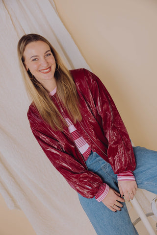 Tuck in Jacket - Rhubarb