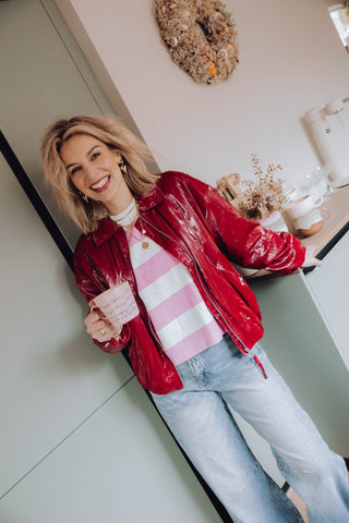 Tuck in Jacket - Rhubarb