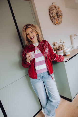 Tuck in Jacket - Rhubarb