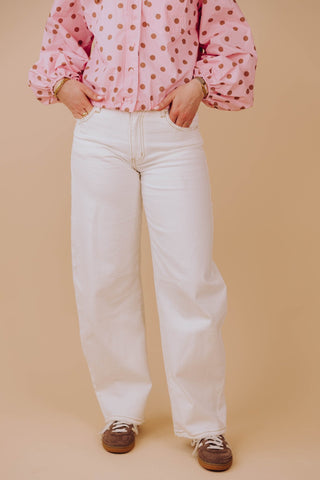 Vera Barrel Jeans - Off White