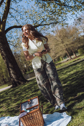 Vita Barrel Jeans - Camouflage