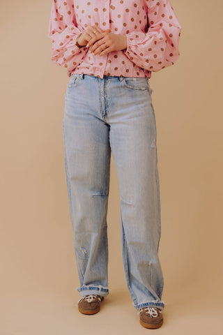Vivian Barrel Jeans - Lichtblauw