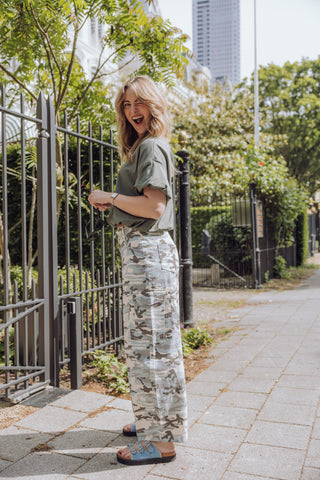 Helen Cargo Jeans - Blue Camouflage