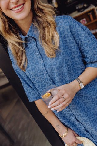 Leopard Dress - Denim