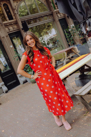 Livia Dot Dress - Rood