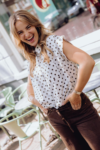 Lindy Dot Blouse - Wit