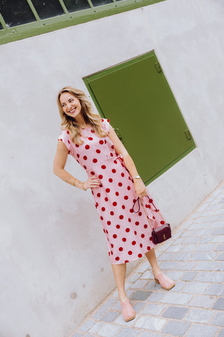 Livia Dot Dress - Roze
