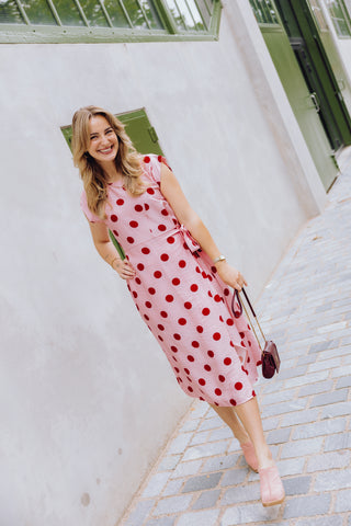 Livia Dot Dress - Roze