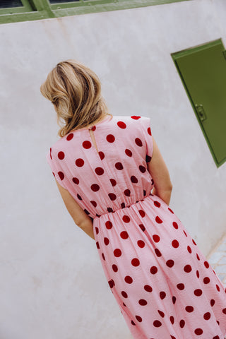Livia Dot Dress - Roze