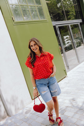 Lindy Dot Blouse - Rood