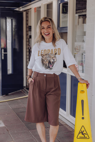 Leopard Tee - Wit