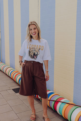 Leopard Tee - Wit