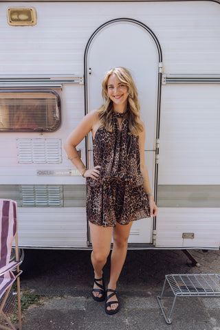 Pearl Playsuit - Leopard