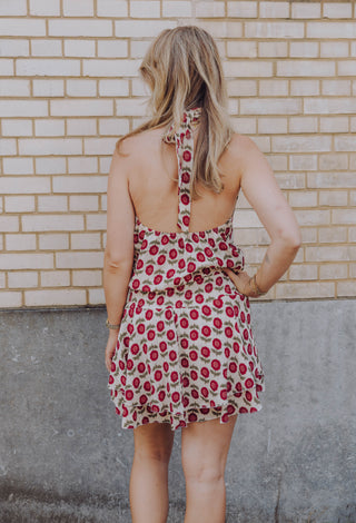 Imaya Dress - Off White/Rood