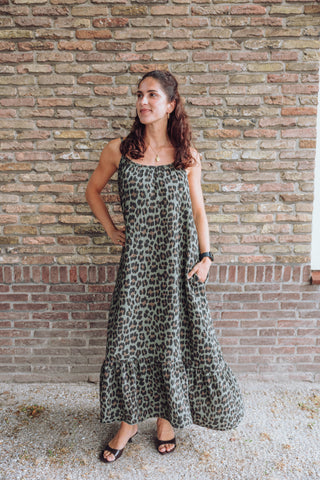Jasmine Dress - Army Leopard