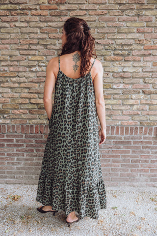 Jasmine Dress - Army Leopard