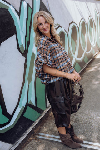 Amira Ruit Blouse - Bruin/Blauw