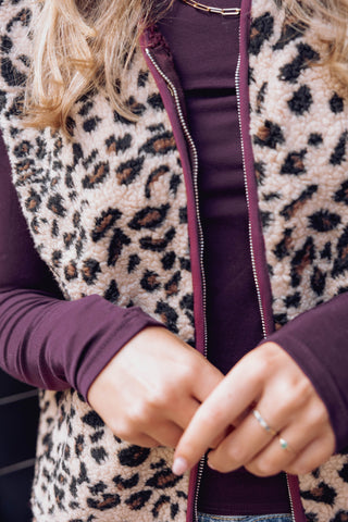 Camila Teddy Gilet - Bordeaux