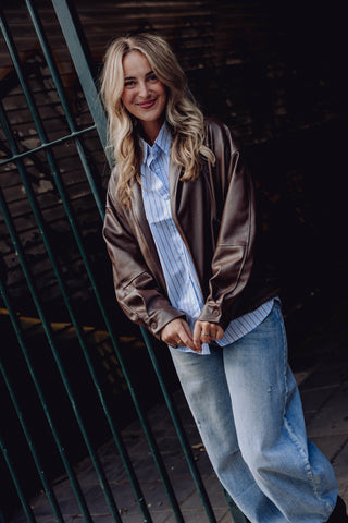 Chloe PU Jacket - Bruin