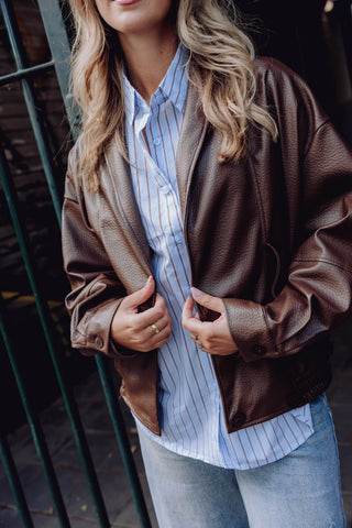 Chloe PU Jacket - Bruin