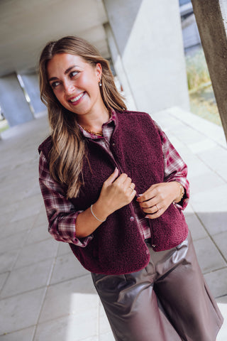 Levi Teddy Gilet - Bordeaux
