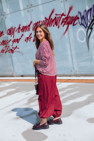 Lisa Longsleeve - Bordeaux/Lichtroze