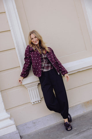 Aria Ruit Top - Bordeaux