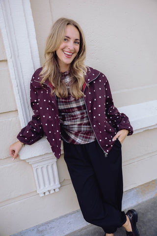 Gianna Dot Jacket - Bordeaux