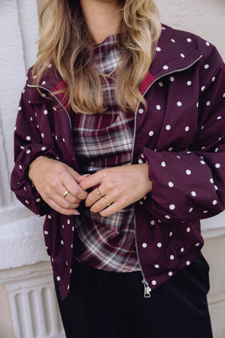 Gianna Dot Jacket - Bordeaux