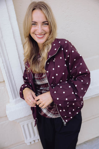 Gianna Dot Jacket - Bordeaux